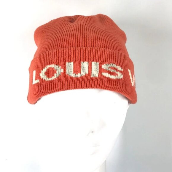 Auth LOUIS VUITTON LVCUP Louis Vuitton Cup beanie knit cap Knit hat Red/White - Picture 13 of 14